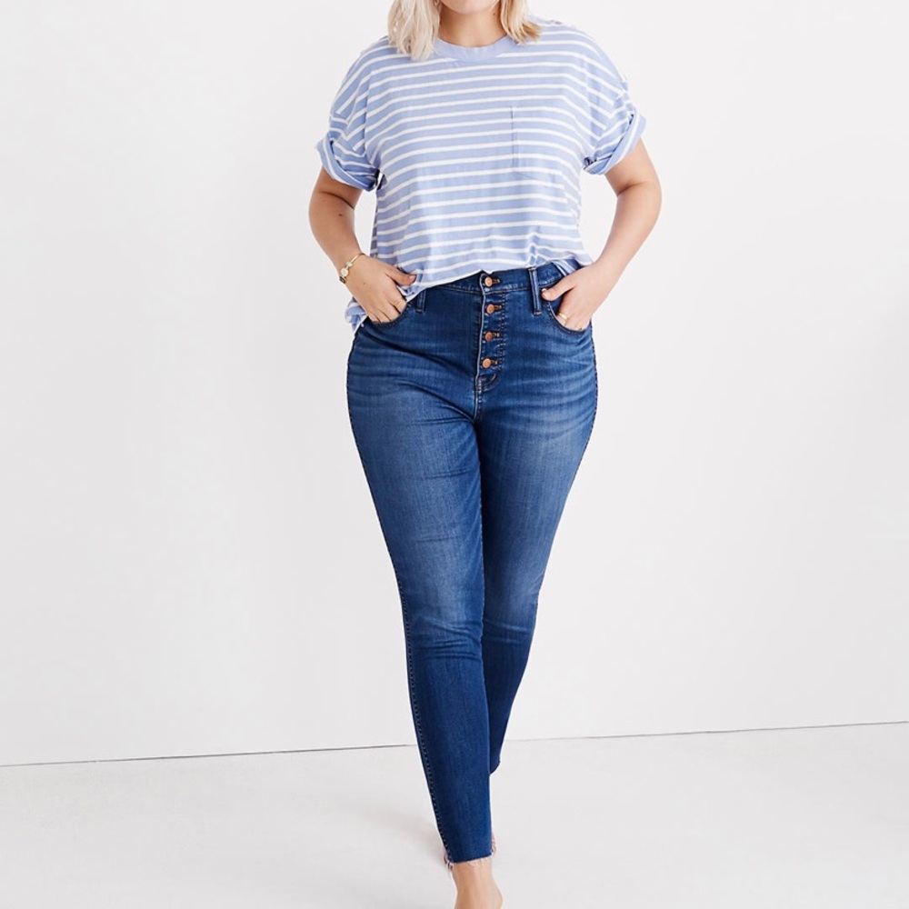 10” Button-Front Skinny Jeans
